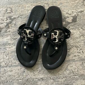 Tory Burch Miller black silver sandals